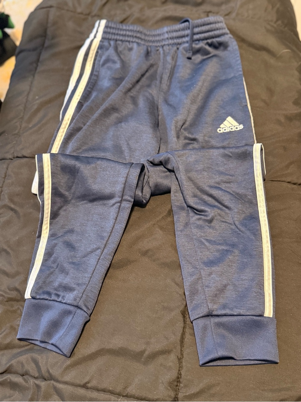 adidas Navy Blue Joggers with White Side Stripes